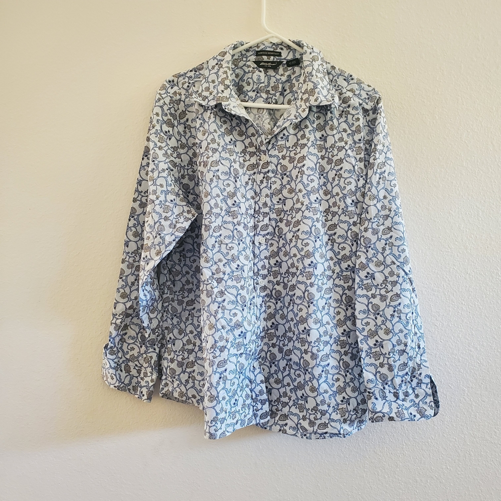 Eddie Bauer Men's Wrinkle Resistent Long Sleeve Shirt Size XXL